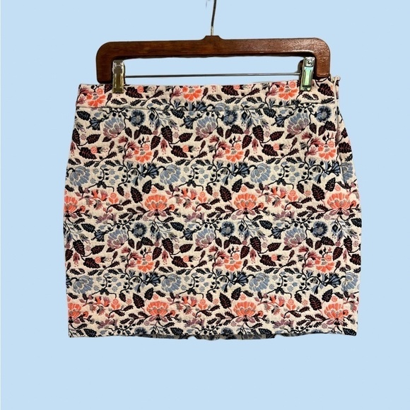PROMOD jacquard mini skirt in blues and oranges - Picture 1 of 10